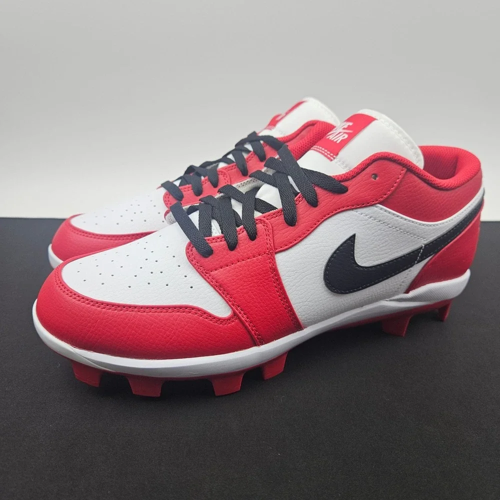 Nike Air Jordan 1 Low MCS Baseball Cleats Chicago Red White CJ8524-611 Mens 11.5